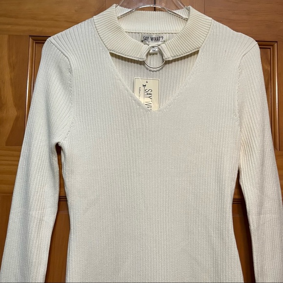Say What? Ivory Sweater Dress Size XL NWT - Picture 2 of 7